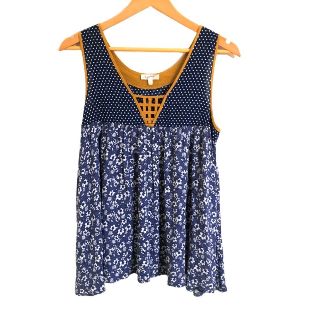 Mystree Boho Mixed Pattern Tee Artsy Size S - image 1